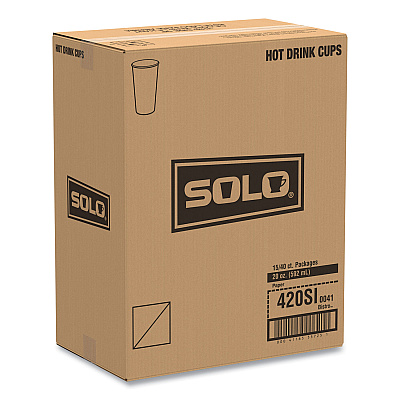 Solo Single-Sided Poly Paper Hot Cups, 20 oz, Bistro Design, 600/Carton (SCC420SI)