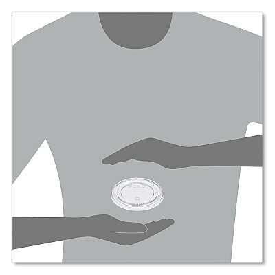 Solo PETE Plastic Flat Cold Cup Lids, Fits 12 oz to 24 oz Cups, Clear, 1,000/Carton (DCC626TP)