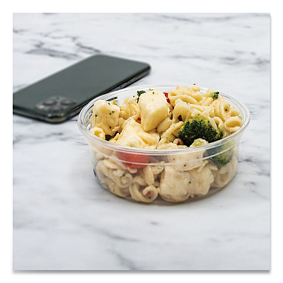 Solo Bare Eco-Forward RPET Deli Containers, ProPlanet Seal, 8 oz, 4.6" Diameter x 1.8"h, Clear, Plastic, 500/Carton (SCCDM8R)