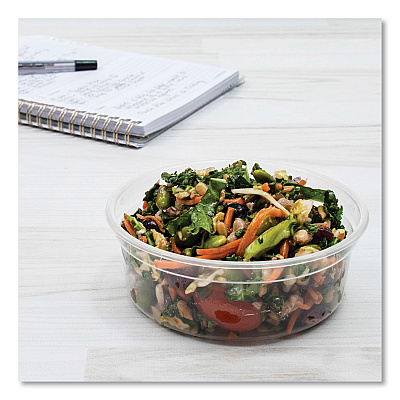 Solo Bare Eco-Forward RPET Deli Containers, ProPlanet Seal, 8 oz, 4.6" Diameter x 1.8"h, Clear, Plastic, 500/Carton (SCCDM8R)