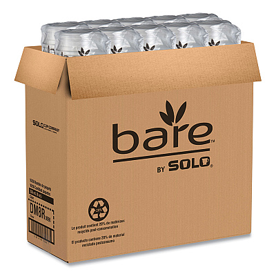 Solo Bare Eco-Forward RPET Deli Containers, ProPlanet Seal, 8 oz, 4.6" Diameter x 1.8"h, Clear, Plastic, 500/Carton (SCCDM8R)