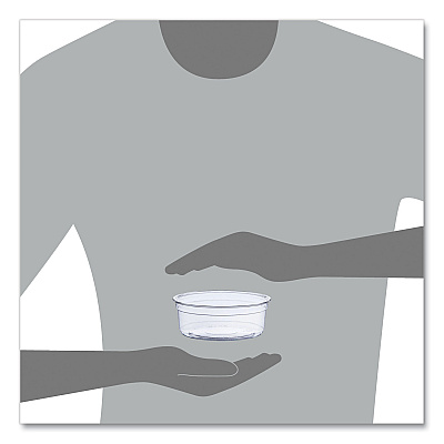 Solo Bare Eco-Forward RPET Deli Containers, ProPlanet Seal, 8 oz, 4.6" Diameter x 1.8"h, Clear, Plastic, 500/Carton (SCCDM8R)