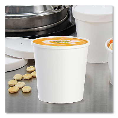 Solo Flexstyle Double Poly Paper Containers, 16 oz, White, Paper, 25/Pack, 20 Packs/Carton (SCCH4165U)