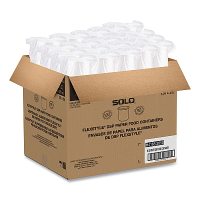 Solo Flexstyle Double Poly Paper Containers, 16 oz, White, Paper, 25/Pack, 20 Packs/Carton (SCCH4165U)