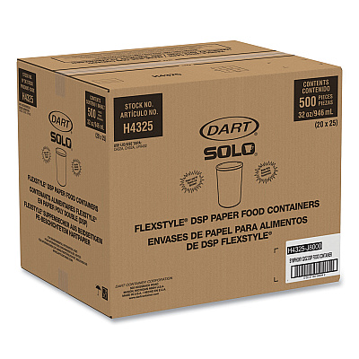 Solo Flexstyle Double Poly Paper Containers, 32 oz, Symphony Design, Paper, 25/Pack, 20 Packs/Carton (SCCH4325SYM)