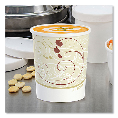 Solo Flexstyle Double Poly Paper Containers, 32 oz, Symphony Design, Paper, 25/Pack, 20 Packs/Carton (SCCH4325SYM)