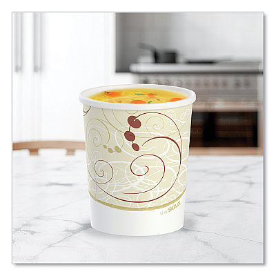 Solo Flexstyle Double Poly Paper Containers, 32 oz, Symphony Design, Paper, 25/Pack, 20 Packs/Carton (SCCH4325SYM)