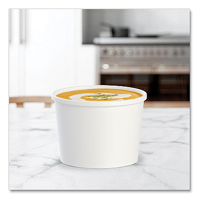 Solo Flexstyle Double Poly Paper Containers, 12 oz, 3.6" Diameter, White, Paper, 25/Bag, 20 Bags/Carton (SCCHS4125WH)
