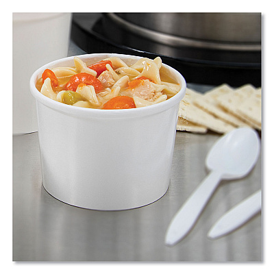 Solo Flexstyle Double Poly Paper Containers, 12 oz, 3.6" Diameter, White, Paper, 25/Bag, 20 Bags/Carton (SCCHS4125WH)