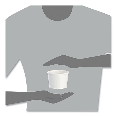 Solo Flexstyle Double Poly Paper Containers, 12 oz, 3.6" Diameter, White, Paper, 25/Bag, 20 Bags/Carton (SCCHS4125WH)