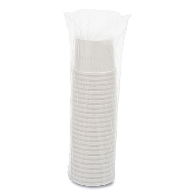 Solo Flexstyle Double Poly Paper Containers, 12 oz, 3.6" Diameter, White, Paper, 25/Bag, 20 Bags/Carton (SCCHS4125WH)