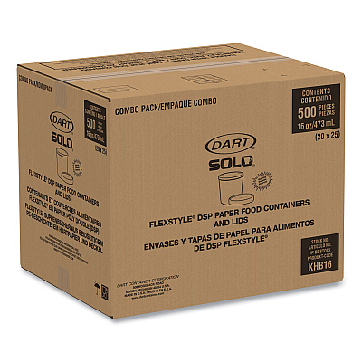 Solo Flexstyle Double Poly Food Combo Packs, 16 oz, Symphony, 25 Combos/Sleeve, 10 Sleeves/Carton (SCCKHB16ASYM)