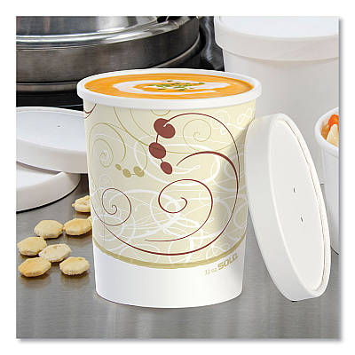 Solo Flexstyle Double Poly Food Combo Packs, 32 oz, Symphony, Paper, 25 Cups and 25 Lids/Pack, 10 Packs/Carton (SCCKHB32ASYM)