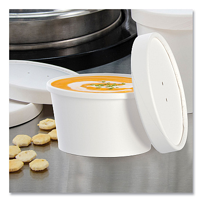 Solo Flexstyle Double Poly Food Combo Packs, 8 oz, White, Paper, 25/Pack, 10 Packs/Carton (SCCKHSB8AWH)