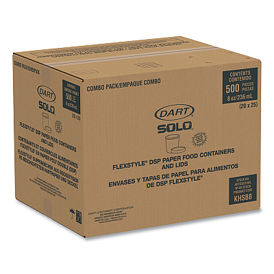 Solo Flexstyle Double Poly Food Combo Packs, 8 oz, Symphony, Paper, 25/Pack, 10 Packs/Carton (SCCKHSB8ASYM)