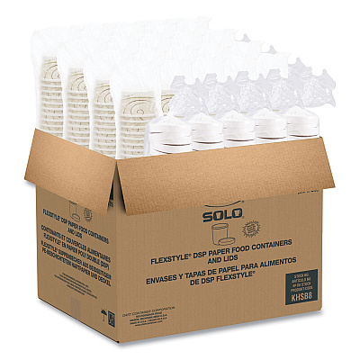 Solo Flexstyle Double Poly Food Combo Packs, 8 oz, Symphony, Paper, 25/Pack, 10 Packs/Carton (SCCKHSB8ASYM)