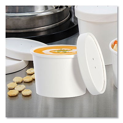 Solo Flexstyle Food Lid Container, 12.1 oz, 3.6" Diameter, White, Plastic, 250/Carton (SCCKHSB12AWH)