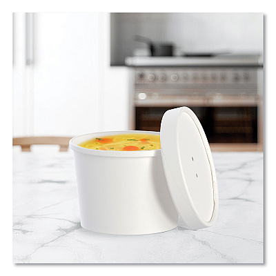 Solo Flexstyle Food Lid Container, 12.1 oz, 3.6" Diameter, White, Plastic, 250/Carton (SCCKHSB12AWH)