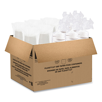 Solo Flexstyle Food Lid Container, 12.1 oz, 3.6" Diameter, White, Plastic, 250/Carton (SCCKHSB12AWH)