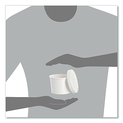 Solo Flexstyle Food Lid Container, 12.1 oz, 3.6" Diameter, White, Plastic, 250/Carton (SCCKHSB12AWH)