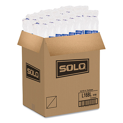 Solo Polystyrene Plastic Flat Straw-Slot Cold Cup Lids, Fits 12 oz to 24 oz Cups, Translucent, 125/Pack, 16 Packs/Carton (SCCL16BL)