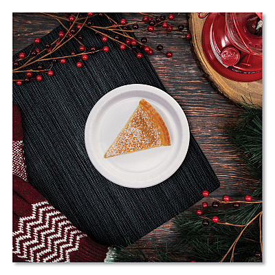 Solo Bare Eco-Forward Clay-Coated Paper Plate, ProPlanet Seal, 6" dia, White/Brown/Green, 1,000/Carton (SCCMP6B)
