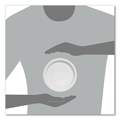 Solo Bare Eco-Forward Clay-Coated Paper Plate, ProPlanet Seal, 6" dia, White/Brown/Green, 1,000/Carton (SCCMP6B)