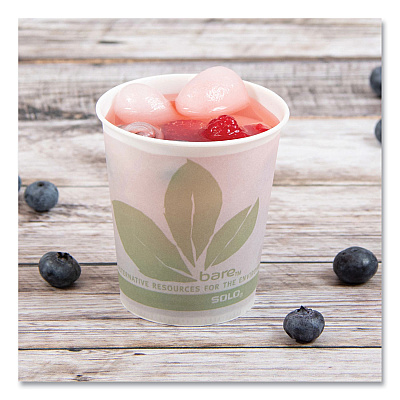 Solo Bare Eco-Forward Paper Cold Cups, ProPlanet Seal, 5 oz, Green/White, 100/Sleeve, 30 Sleeves/Carton (SCCR53BBJD110CT)