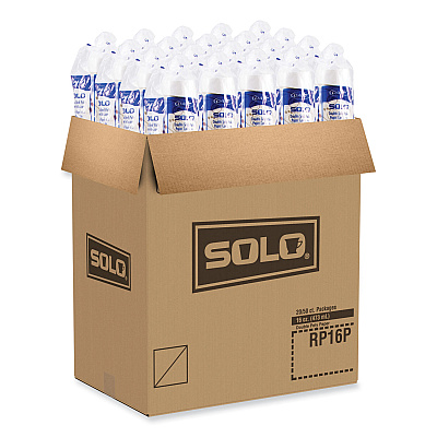 Solo Double Sided Poly (DSP) Paper Cold Cups, 16 oz,  Beige/White, 50/Sleeve, 20 Sleeves/Carton (SCCRP16PSYM)