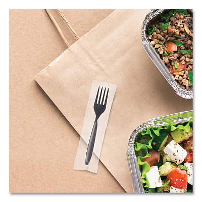 Solo Reliance Mediumweight Cutlery, Fork, Black, 1,000/Carton (SCCRSK10004)
