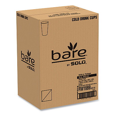 Solo Bare Eco-Forward Paper Cold Cups, ProPlanet Seal, 16 oz, Green/White, 100/Sleeve 10 Sleeves/Carton (SCCRW16BBD110CT)