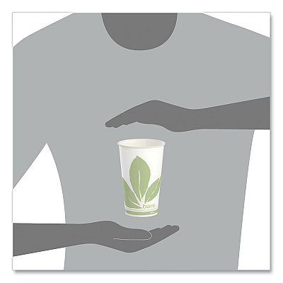 Solo Bare Eco-Forward Paper Cold Cups, ProPlanet Seal, 16 oz, Green/White, 100/Sleeve 10 Sleeves/Carton (SCCRW16BBD110CT)