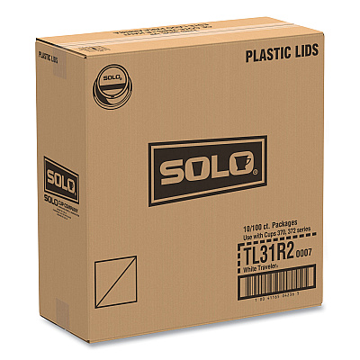 Solo Traveler Cappuccino Style Dome Lid, Fits 10 oz Cups, White, 100/Pack, 10 Packs/Carton (SCCTL31R2)