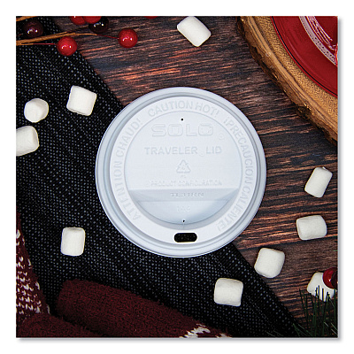 Solo Traveler Cappuccino Style Dome Lid, Fits 10 oz Cups, White, 100/Pack, 10 Packs/Carton (SCCTL31R2)
