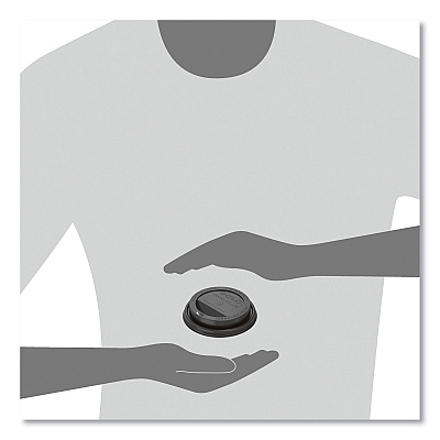 Solo Traveler Cappuccino Style Dome Lid, Fits 10 oz to 24 oz Cups, Black, 100/Sleeve, 10 Sleeves/Carton (SCCTLB316)