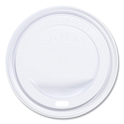 Solo Traveler Cappuccino Style Dome Lid, Polystyrene, Fits 10 oz to 24 oz Hot Cups, White, 100/Pack, 10 Packs/Carton (SCCTLP316)