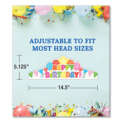Carson-Dellosa Education Student Crown, Birthday, 14.5 x 5.13, Assorted Colors, 30/Pack (CDP101100)