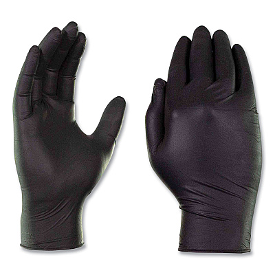 AMMEX Professional Nitrile Exam Gloves, Powder-Free, 3 mil, Medium, Black, 100/Box, 10 Boxes/Carton (AXCABNPF44100CT)