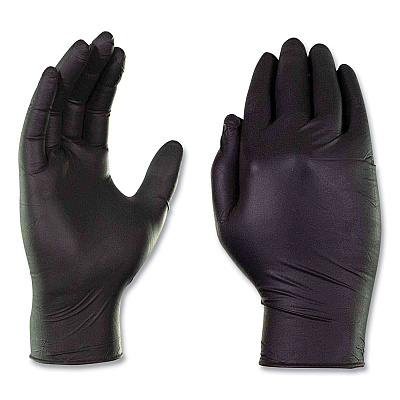 AMMEX Professional Nitrile Exam Gloves, Powder-Free, 3 mil, Large, Black, 100/Box, 10 Boxes/Carton (AXCABNPF46100CT)