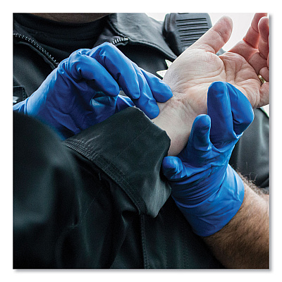 GloveWorks by AMMEX Blue Latex Exam Gloves, Powder-Free, Large, 50 Gloves/Box, 10 Boxes/Carton (AXCGPLHD86100)
