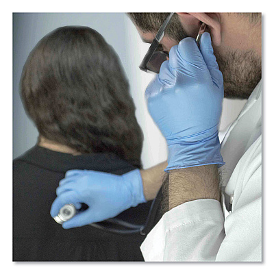 AMMEX Professional Nitrile Exam Gloves, Powder-Free, 3 mil, Small, Light Blue, 100/Box, 10 Boxes/Carton (AXCAPFN42100CT)