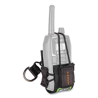 ergodyne Squids 3772 Radio Holster Trap, Small, 1 x 2 x 4, Polyester, Black (EGO19772)