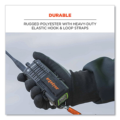 ergodyne Squids 3772 Radio Holster Trap, Large, 1.5 x 2 x 5, Polyester, Black (EGO19773)