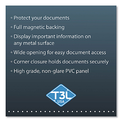 Tarifold Easy Load Magnetic Pocket with Corner Closure, 14 x 11, Clear Frame, 5/Pack (TFIP194694)