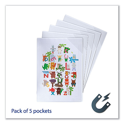 Tarifold Easy Load Magnetic Pocket with Corner Closure, 14 x 11, Clear Frame, 5/Pack (TFIP194694)