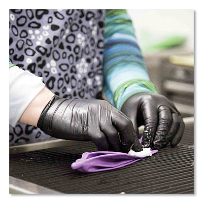AMMEX Professional Nitrile Exam Gloves, Powder-Free, 3 mil, Small, Black, 100/Box, 10 Boxes/Carton (AXCABNPF42100)