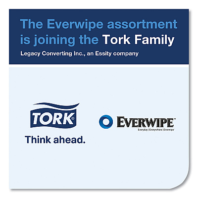 Everwipe Chem-Ready Dry Wipes, 1-Ply, 5 x 2.16, Unscented, White, 180/Roll, 6 Rolls/Carton (TRK192807)