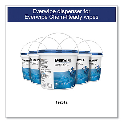 Everwipe Chem-Ready Dry Wipes, 1-Ply, 5 x 2.16, Unscented, White, 180/Roll, 6 Rolls/Carton (TRK192807)