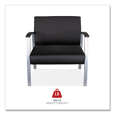 Alera metaLounge Series Bariatric Guest Chair, 30.51" x 26.96" x 33.46", Black Seat, Black Back, Silver Base (ALEML2219)