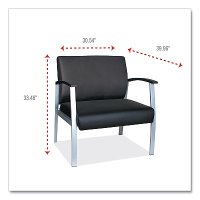 Alera metaLounge Series Bariatric Guest Chair, 30.51" x 26.96" x 33.46", Black Seat, Black Back, Silver Base (ALEML2219)